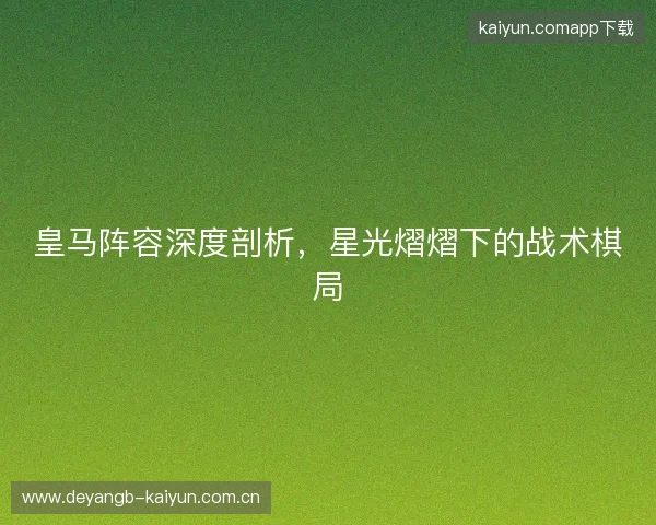 皇马阵容深度剖析，星光熠熠下的战术棋局